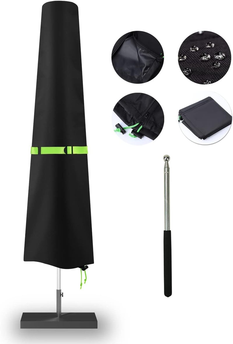 REDRICH Patio Umbrella Cover with Push Rod - Waterproof Patio Parasol Covers with Zipper for 7ft to 11ft Outdoor Umbrellas - Image 1